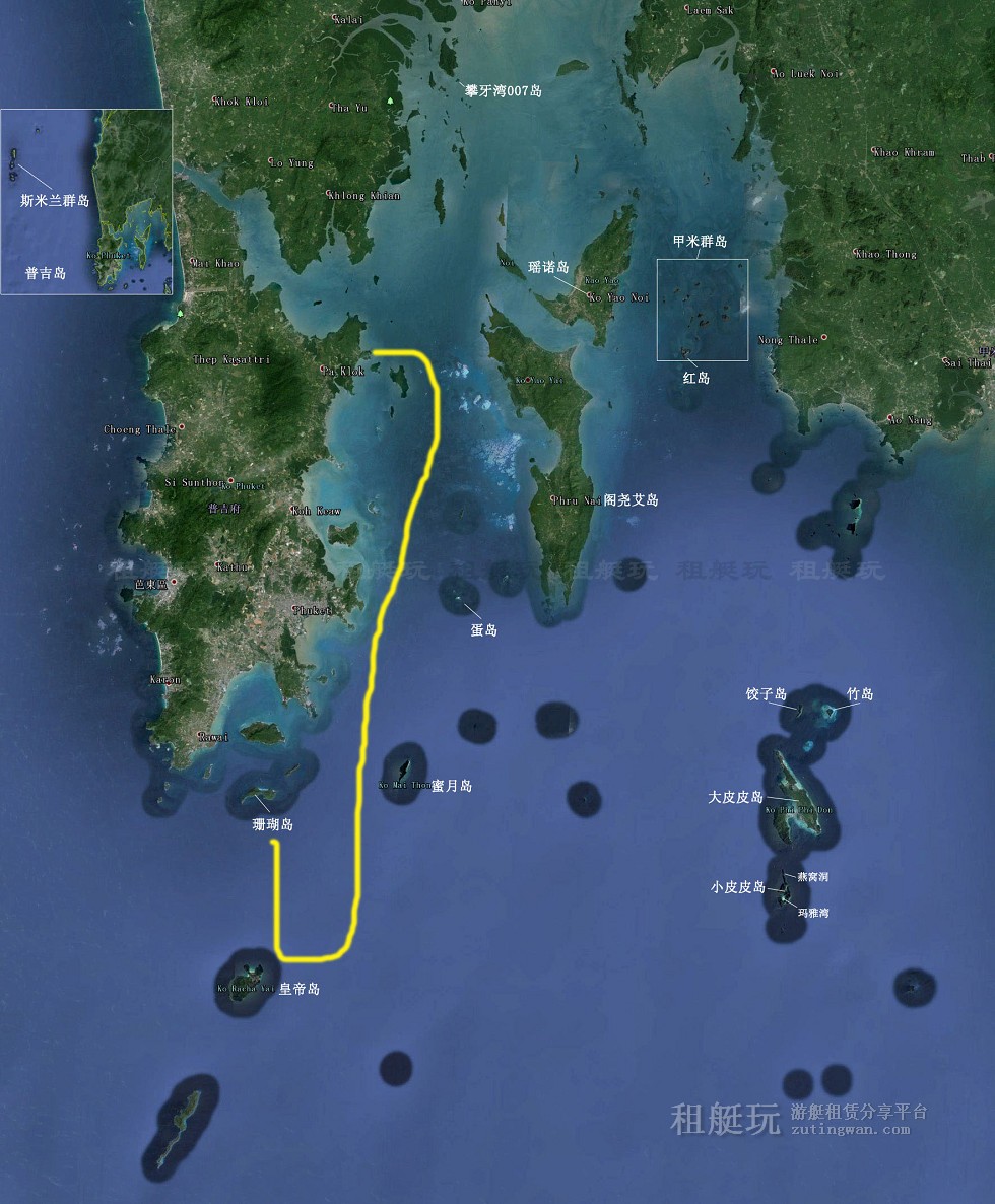 普吉游艇租賃 皇帝島 珊瑚島 香蕉海灘 普吉游艇租賃 皇帝島 珊瑚島 香蕉海灘