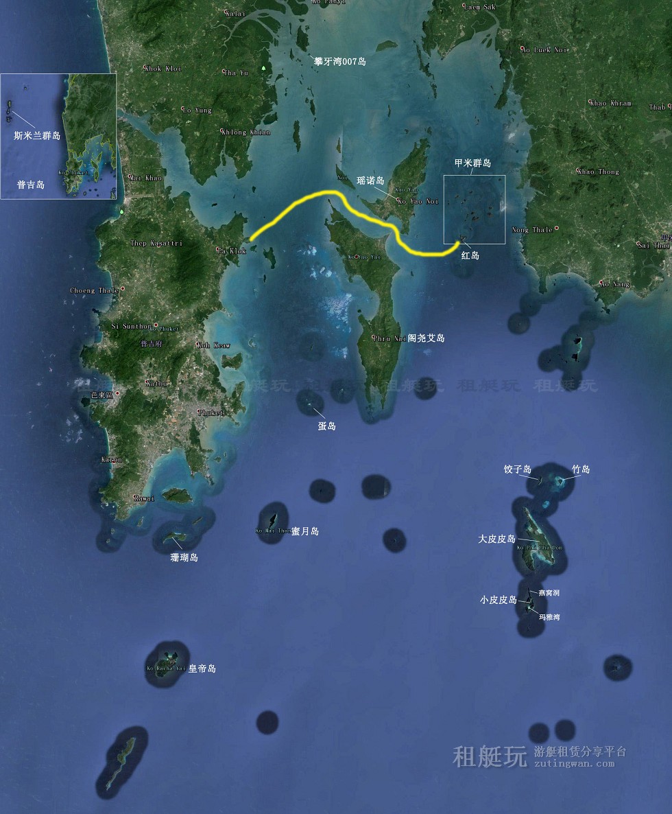 普吉島游艇租賃 甲米島 虹島 普吉島游艇租賃 甲米島 虹島